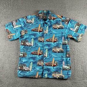Reyn‎ Spooner Art Of Eddy Y Vintage Cars Surfboards Colorful Mens XL Button Up